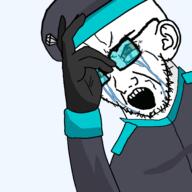 arm bloodshot_eyes cap clothes crying diamond ear gempass glasses hand hat looking_to_the_left namefags open_mouth parental_advisory stubble tinted_glasses user=uid_138 variant:cryboy_soyjak // 1500x1500 // 489.5KB