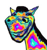 animal animated closed_mouth colorful smelling smile sniffing soyjak stubble subvariant:impish_horse // 755x807 // 6.6MB