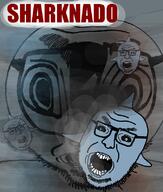 angry black_sclera blue_skin crooked_teeth deformed glasses movie open_mouth shark sharknado soyjak stubble subvariant:tornadojak template variant:volcanojak weather wind // 677x799 // 209.2KB