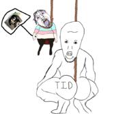 2soyjaks ack ack! blood bloodshot_eyes butt clothes crying flag:transgender_pride_flag glasses hair meta:tagme pignose purple_hair rope sign tcoaal text the_coffin_of_andy_and_leyley tid variant:bernd variant:unknown white_background // 900x781 // 192.8KB