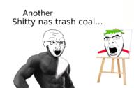 2soyjaks 4chan anime anti_cobson clothes coal gigachad glasses green_hair hair nas nas:gigachad open_mouth painting soyjak stubble text variant:cobson variant:soyak yotsoyba // 1022x672 // 197.3KB