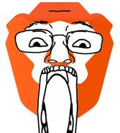 animal basic_attention_token brave_browser cryptocurrency glasses lion open_mouth soyjak stubble technology variant:bernd // 451x500 // 110.1KB