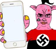 2soyjaks anger_mark angry arm bloodshot_eyes crying ear flag fpe fundamental_paper_education glasses hand hanging holding_object miss_circle mustache nazism open_mouth phone pigger pink_skin purple_hair rope screen soyjak stubble subvariant:chudjak_front suicide swastika tongue tranny ukraine variant:bernd variant:chudjak yellow_teeth // 1000x872 // 243.4KB