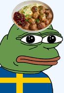 amphibian bald closed_mouth clothes country europe european flag flag:sweden food frog gravy green_skin irl lingdonberry lips looking_at_you mashed_potatoes nas:pepe neutral pepe_the_frog plate potato series:pepe_hat sweden swedish_flag swedish_meatball tshirt // 1008x1479 // 709.1KB amphibian bald closed_mouth clothes country europe european flag flag:sweden food frog gravy green_skin irl lingdonberry lips looking_at_you mashed_potatoes nas:pepe neutral pepe_the_frog plate potato series:pepe_hat sweden swedish_flag swedish_meatball tshirt // 1008x1479 // 709.1KB