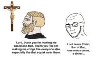 christianity closed_eyes closed_mouth glasses jesus nordic_chad religion soyjak stubble text variant:soyak // 680x413 // 203.0KB