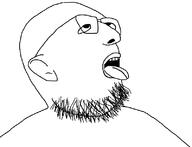 ahegao ear glasses open_mouth soyjak stubble tongue variant:unknown // 798x613 // 22.8KB