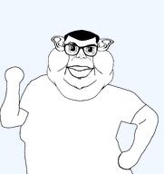 500 glasses holding_up_hand mii nubs shirts subvariant:branigger subvariant:sassy_brandon transparent_background variant:brandon // 717x762 // 17.5KB