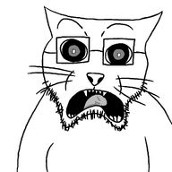 animal cat cat_ear glasses open_mouth raised_eyebrows remastered stubble subvariant:doctos tongue variant:catjak_(alternate) // 1044x1045 // 27.2KB