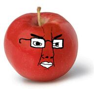 angry apple closed_mouth food fruit glasses hungary int_(4chan) irl kurva_anyátok midget_apple objectsoy soyjak variant:chudjak // 368x349 // 70.6KB