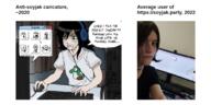 anime anti_soyjak clothes computer crying duel green_eyes hair hand hands_up headphones irl multiple_soyjaks open_mouth redraw screen soyjak soyjak_party speech_bubble text tomoko tranny tshirt variant:a24_slowburn_soyjak variant:gapejak variant:markiplier_soyjak variant:soyak variant:tony_soprano_soyjak video_game yoshi // 2000x1000 // 1.5MB