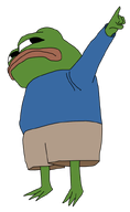amphibian apu blue_shirt closed_mouth clothes foot frog full_body green_skin hand lips nas nas:pepe pepe pepe_the_frog pointing subnas:apu transparent_background // 490x800 // 92.3KB