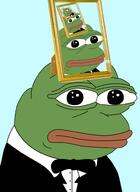 amphibian blank_face bowtie fractal frog green_skin inception looking_at_you loop nas:pepe pepe_the_frog picture picture_frame series:pepe_hat tuxedo // 1146x1571 // 597.1KB