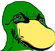 beak crying distorted duck glasses glasses_askew green_skin mallard series:animaljaks stubble transparent_background variant:cryboy_soyjak // 1080x1012 // 128.8KB