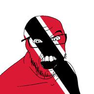 angry country flag glasses jacksepticeye looking_at_you mustache open_mouth soyjak stubble teeth trinidad_and_tobago variant:feraljak youtube // 1500x1500 // 36.4KB
