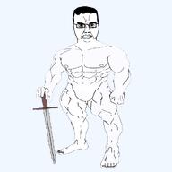 holding_sword muscles penis serious subvariant:chudjak_front sword trend:aryan variant:chudjak // 1024x1024 // 181.3KB