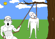 3soyjaks ack bald balding buff ear glasses hanging looking_at_you lynching mouth_open muscles open_mouth rope smile stubble subvariant:vlod_ack subvariant:wholesome_soyjak sun surprised tree variant:bimmyjak variant:gapejak variant:vlodson vlodson_will_never_be_a_gem white_background white_skin // 2048x1462 // 584.0KB