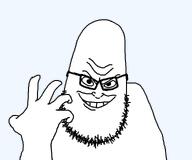 glasses hand redraw smile soyjak stubble teeth template variant:syndromejak white_skin // 960x800 // 17.1KB