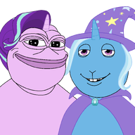 amphibian cape frog gem hair horn my_little_pony nas:baxter nas:pepe pepe_the_frog pony robe smile star starlight_glimmer subnas:pepelaugh transparent_background trixie trixie_lulamoon unicorn wizard wizard_hat // 1600x1600 // 67.8KB