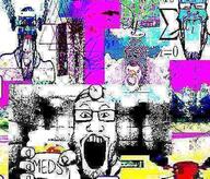 baby blue_skin calm colorful doctor glasses low_resolution math meds open_mouth pacifier red_skin schizo schizophrenia steam stubble subvariant:schizojak variant:gapejak variant:markiplier_soyjak // 426x363 // 339.6KB