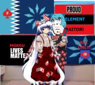 anime bfc black_lives_matter cirno fire flag fujiwara_no_mokou ice kris_kane spade subvariant:hornyson text touhou variant:cobson video_game yukkuri zun // 660x589 // 483.2KB