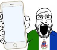 arm canada clothes country flag glasses hand holding_object holding_phone iphone open_mouth phone soyjak stubble subvariant:phoneplier subvariant:phoneplier_vertical template tshirt variant:markiplier_soyjak yukon // 2160x1884 // 1016.7KB
