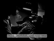 black cigarette clothes hat lamp nas:gigachad noir smoke smoking suit_and_tie typewriter typing // 1412x1080, 98.5s // 29.5MB