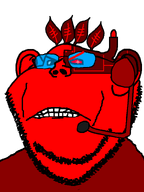 angry beetroot broot cyborg frown glasses horn leaf microphone red_eyes red_skin robot soyjak stubble transparent_background variant:impish_soyak_ears // 598x800 // 23.3KB
