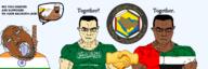 angry arab arm beard brown_skin buff clothes countrywar crying flag glasses gulf_cooperation_council handshake hanging hat india middle_east rope saudi_arabia sign stubble subvariant:muscular_chud suicide united_arab_emirates variant:bernd variant:chudjak white_skin // 1809x600 // 368.4KB