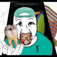 baseball_cap chart clenched_teeth clothes downs_syndrome graph hand hat holding_object music perro_hold retard rotten_teeth sound soyjak t-shirt teeth tooth tshirt variant:el_perro_rabioso video you_were_one_i_ker // 480x480, 27.8s // 1.2MB