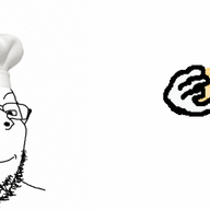 animated byonbyon cheese cheese_grater chef clothes glasses hand hat poyopoyo shredder smile soyjak stubble variant:gapejak // 850x400 // 499.3KB