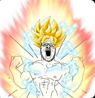 anime dragon_ball dragon_ball_z glasses hair muscles open_mouth soyjak stubble super_saiyan variant:a24_slowburn_soyjak yellow_hair // 1392x1432 // 315.9KB