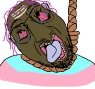 ack brown_troonjak distorted flag flag:transgender_pride_flag forehead_mark india meta:tagme pajeet purple purple_hair rope soyjak teeth tongue variant:bernd // 240x225 // 70.8KB