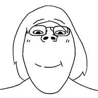 female femjak front_facing glasses looking_at_you meta:lazy_post meta:template no_stubble raised_eyebrows series:foidjaks smile subvariant:gapejak_female subvariant:gapejak_front template transparent_background variant:gapejak // 1400x1400 // 27.2KB