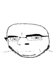 closed_mouth glasses neutral soyjak stretched stubble variant:cobson // 233x255 // 12.0KB