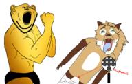ack averi cobsontalks dem democracy furry gold gold_(user) meta:namefags muscles open_mouth punch screaming subvariant:trannyfur tranny variant:impish_soyak_ears // 3008x1907 // 569.9KB