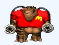 DOOM_(game) animated brown_skin doom ext=gif full_body gore mancubus_(doom) mcdonalds red_shirt subvariant:impish_amerimutt transparent_background // 104x79 // 20.6KB