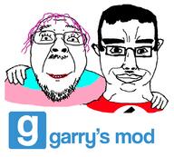 2soyjaks chud_troon_alliance clothes ear flag friendship garrys_mod glasses gmod hair hand happy makeup mustache nazism purple_hair smile soyjak stubble subvariant:chudjak_front swastika tranny variant:bernd variant:chudjak // 834x752 // 246.8KB