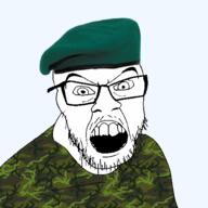 angry beret clothes glasses hat military military_beret open_mouth soyjak stubble variant:feraljak // 1000x1000 // 336.4KB