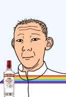 1864 autonomous_oblast bottle closed_mouth clothes ear flag flag:jewish_autonomous_oblast hair jewish_autonomous_oblast neutral russia smirnoff soyjak text track_suit transparent transparent_background variant:kuzjak vodka white_skin // 810x1192 // 119.1KB