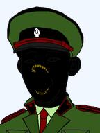 black_skin cap clothes general_nigga_(character) green_shirt hat military_cap military_uniform necktie nigger queen_of_spades rotten_teeth variant:kuzjak // 810x1080 // 29.3KB