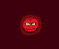 anthropomorphism closed_mouth facial_hair glasses looking_at_you neutral nose red_background red_blood_cell red_skin stubble variant:markiplier_soyjak // 744x624 // 17.1KB