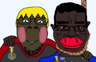 2soyjaks ack autism award bait blackface blond bloodshot_eyes blue_shirt blush brown_skin chud_troon_alliance closed_mouth clothes crying discord distorted ear fat flag flag:transgender_pride_flag friendship furry glasses hair hand happy heart hitler_mustache i_love i_need_a_spaking i_trans_heart jake jakparty_soy jartycaca jartyfaggot jartynigger jartytranny medal mustache nate nate_higger's_distant_cousin_(cape_rrackers) natejak nusoi nusoicaca puzzle red_shirt rope shitskin smile soyjak spam spammer stubble subvariant:chudjak_front subvariant:hunky_twink_sex_machine subvariant:jartycuck text transheart trend:jartycuck trend:slopjak variant:bernd variant:chudjak yellow_hair // 834x541 // 110.4KB
