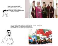 angry black_eyes blond comic crimea crimean_tatar dress female fez flag glasses mouth_open pigtails sign smile smug tatar tatarstan text variant:chudjak veil white_background white_skin // 2296x1808 // 2.7MB