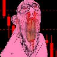 angry biz_(4chan) blood bloodshot_eyes clenched_teeth distorted ear glasses nosebleed pink_skin red_eyes soyjak stubble subvariant:feralrage teeth variant:feraljak yellow_teeth // 320x320 // 87.6KB