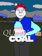 'p cloud coal discord glasses headlamp mine mountain movie_poster pipes queen_of_coal queen_of_spades sky stubble tranny troonella variant:bernd // 680x900 // 208.2KB
