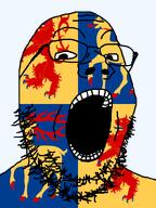 animal country county crossbow elk flag flag:kalmar glasses hair holding_object kalmar lion open_mouth soyjak stubble sweden teeth transparent_background variant:gapejak // 600x800 // 124.0KB