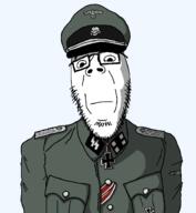 closed_mouth clothes collar_tabs epaulettes glasses iron_cross looking_at_you military military_cap military_uniform nazism peaked_cap reichsadler schutzstaffel stubble totenkopf variant:jazzson variant:unknown // 855x926 // 36.7KB