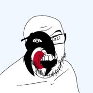 angry flag flag:kagoshima glasses hair japan kagoshima looking_at_you mustache open_mouth soyjak stubble teeth todofuken transparent_background variant:feraljak // 1500x1500 // 59.4KB