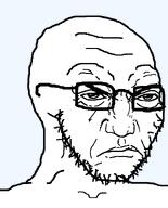 aliased angry bald closed_mouth frown glasses punisher_face soyjak stubble template transparent_background variant:soyak wrinkles // 644x800 // 17.2KB