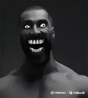 approaching beard big_teeth buff creepy ear gigachad grey_skin hair looking_at_you meta:ai_generated nas:gigachad scary small_pupils smile subnas:evilgiga teeth // 768x850 // 580.9KB